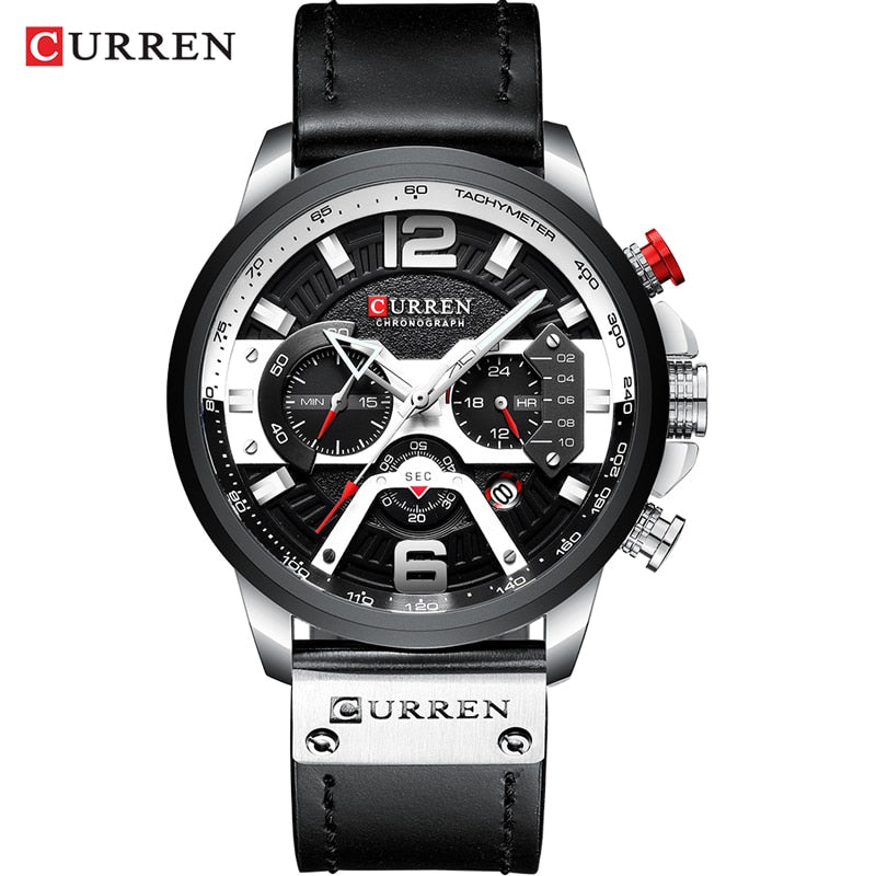 CURREN Casual Sport Watches for Men Top Brand Luxury Military Leather Wrist Wat image 3