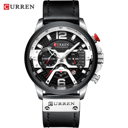 CURREN Casual Sport Watches for Men Top Brand Luxury Military Leather Wrist Wat image 3