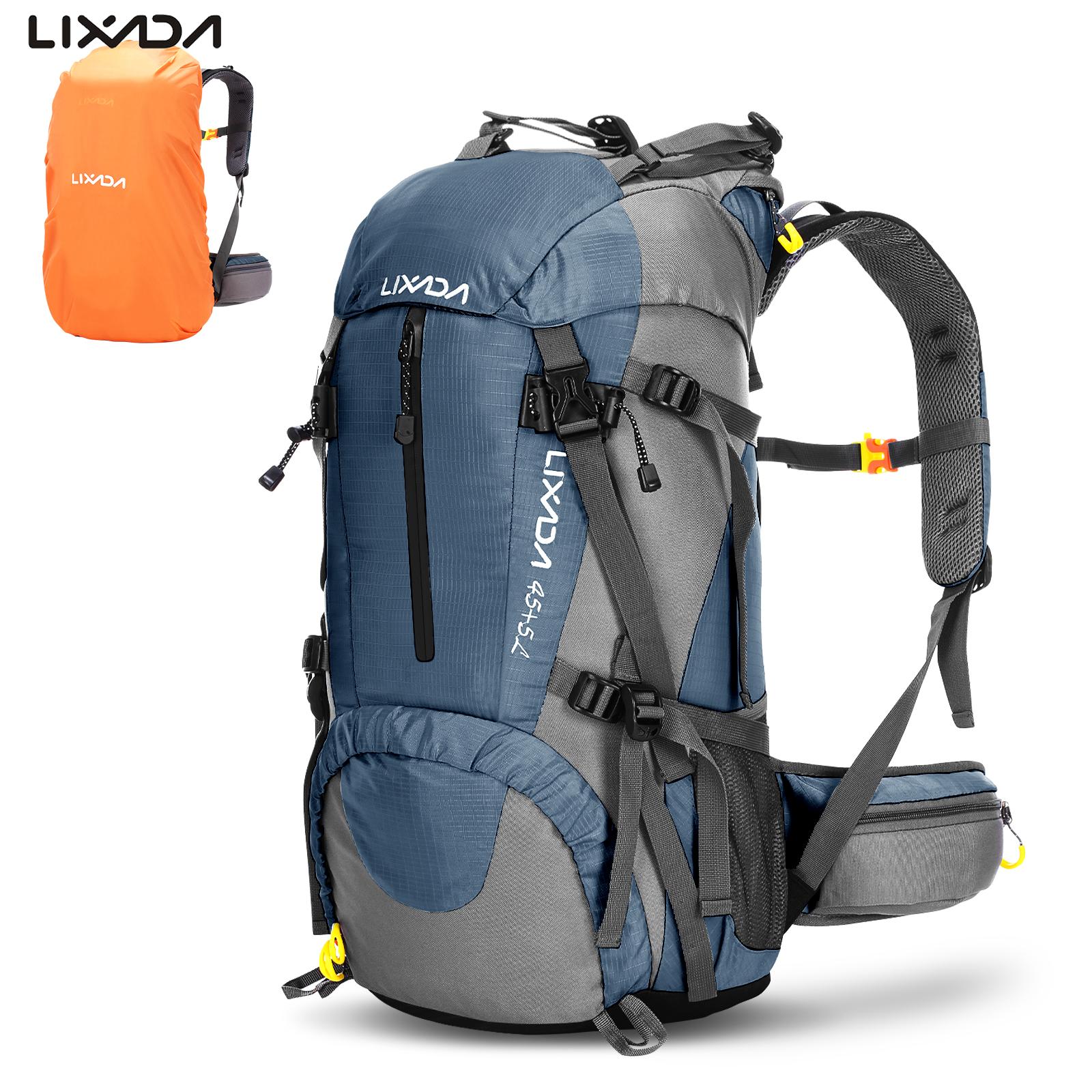 Lixada 50L Waterproof Climbing Bag with Rain Cover Nylon Rucksack Outdoor Sport image 1