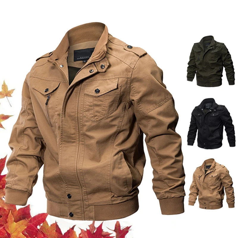 Motorcycle Military Bomber Jacket Men Spring Autumn motor Casual Multi-pocket P image 1