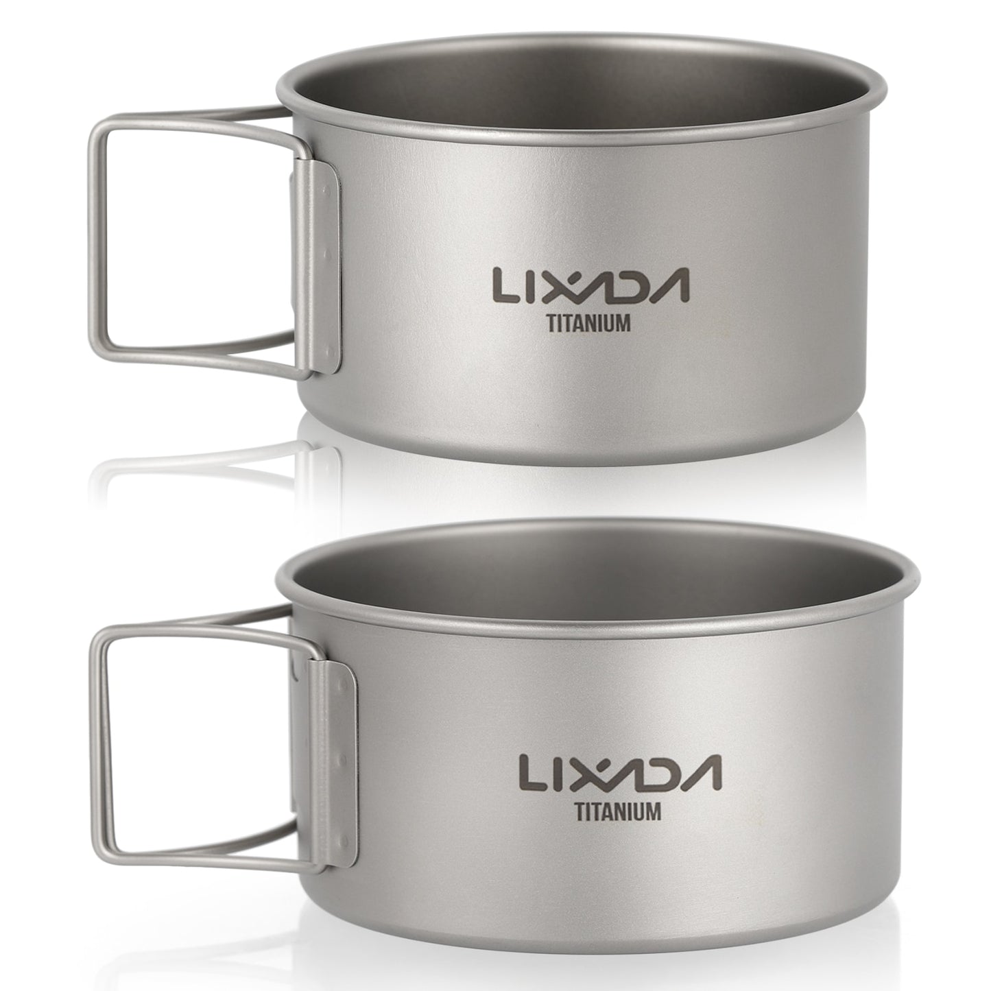 Lixada 450/550ML Titanium Bowls with Folding Handle Outdoor Camping Dinner Food image 2