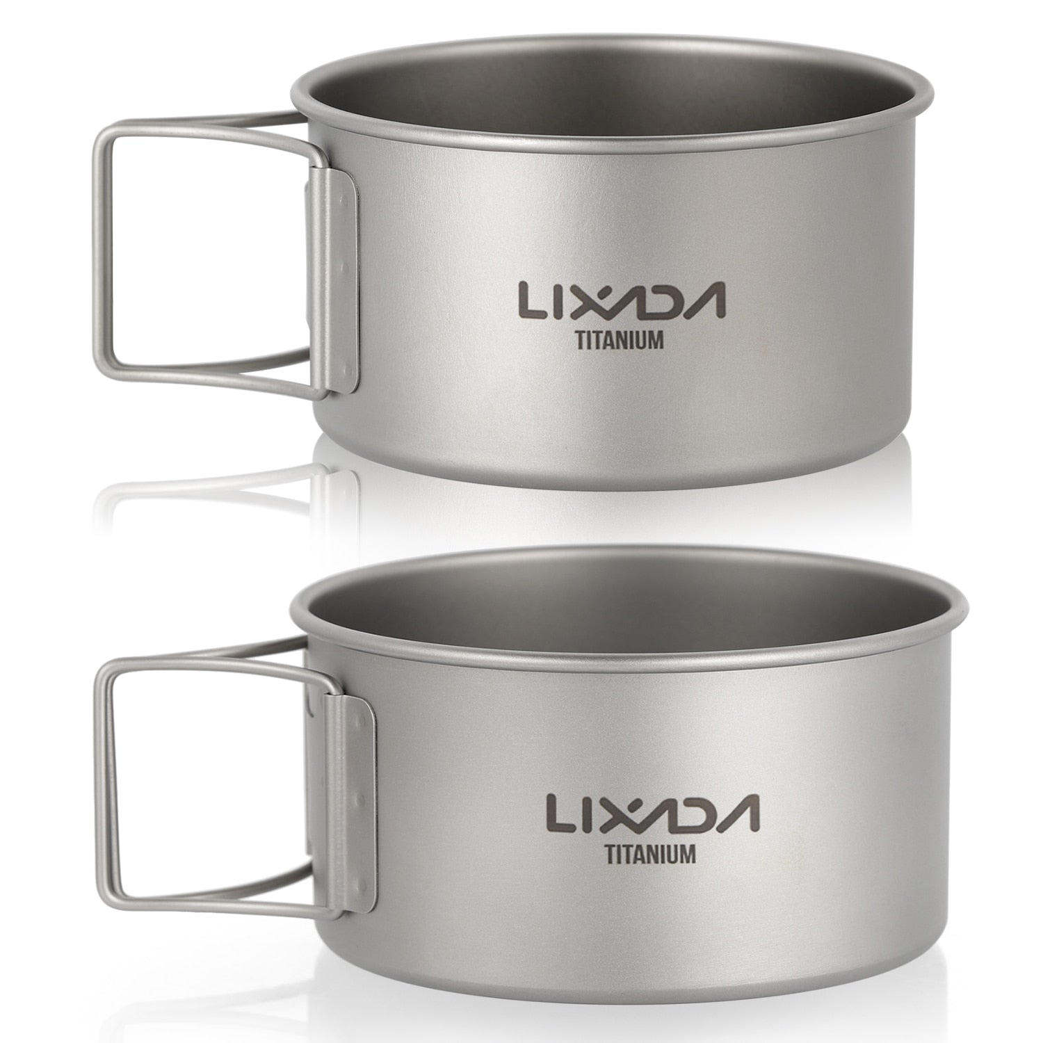 Lixada 450/550ML Titanium Bowls with Folding Handle Outdoor Camping Dinner Food image 2