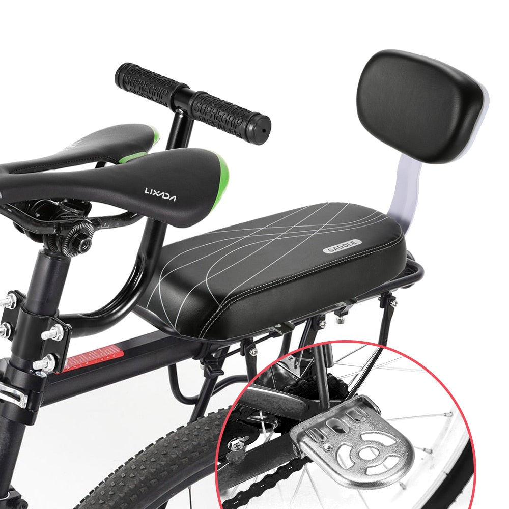 Bike Child Seat Bike Saddle with Back Rest Bicycle Back Seat MTB Bicycle Rear R image 0