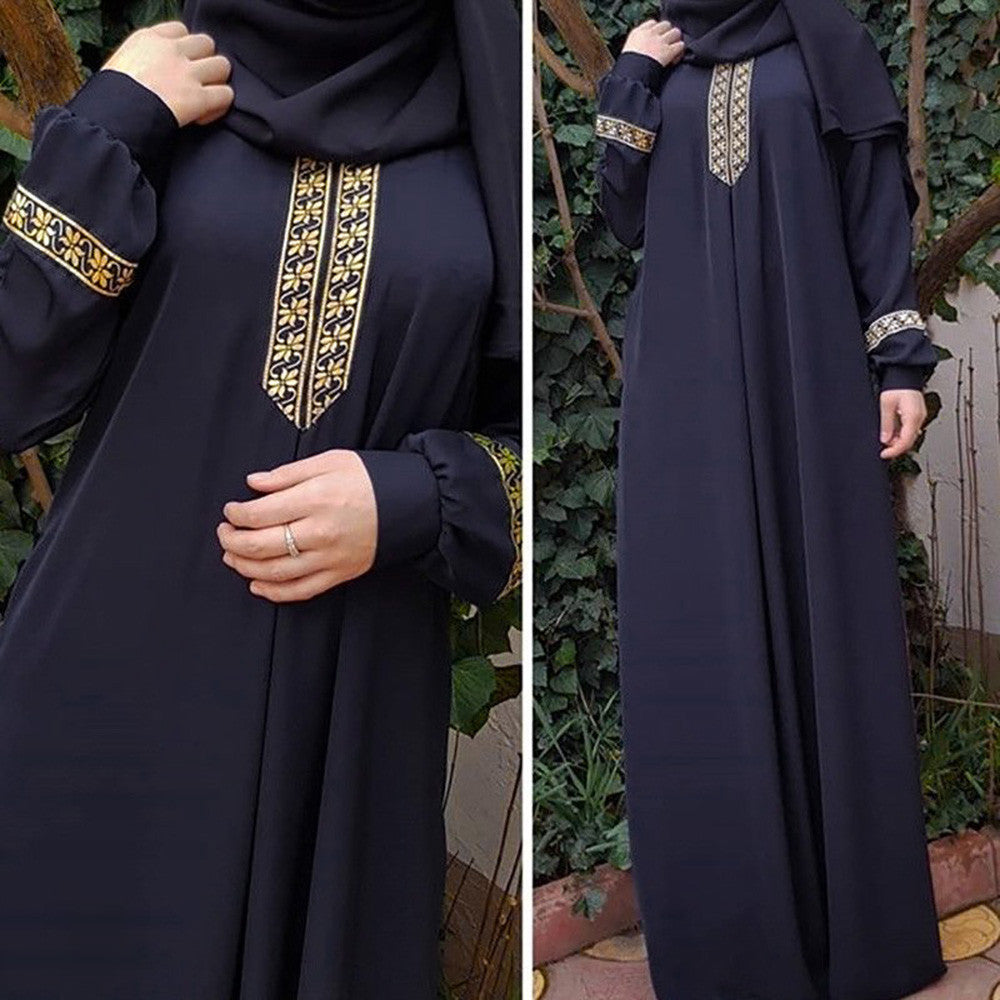 Long Muslim Dress Embroidery Kaftan Plus Size Casual Abaya Dress Muslim Clothes image 2