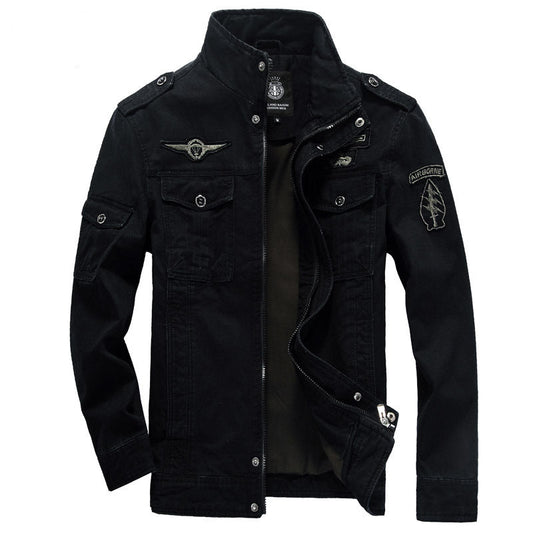 Men'S Ma1 Pilot Jacket  Military Tactical Slim Fit Zipper Jacket With Pockets, Xxxl