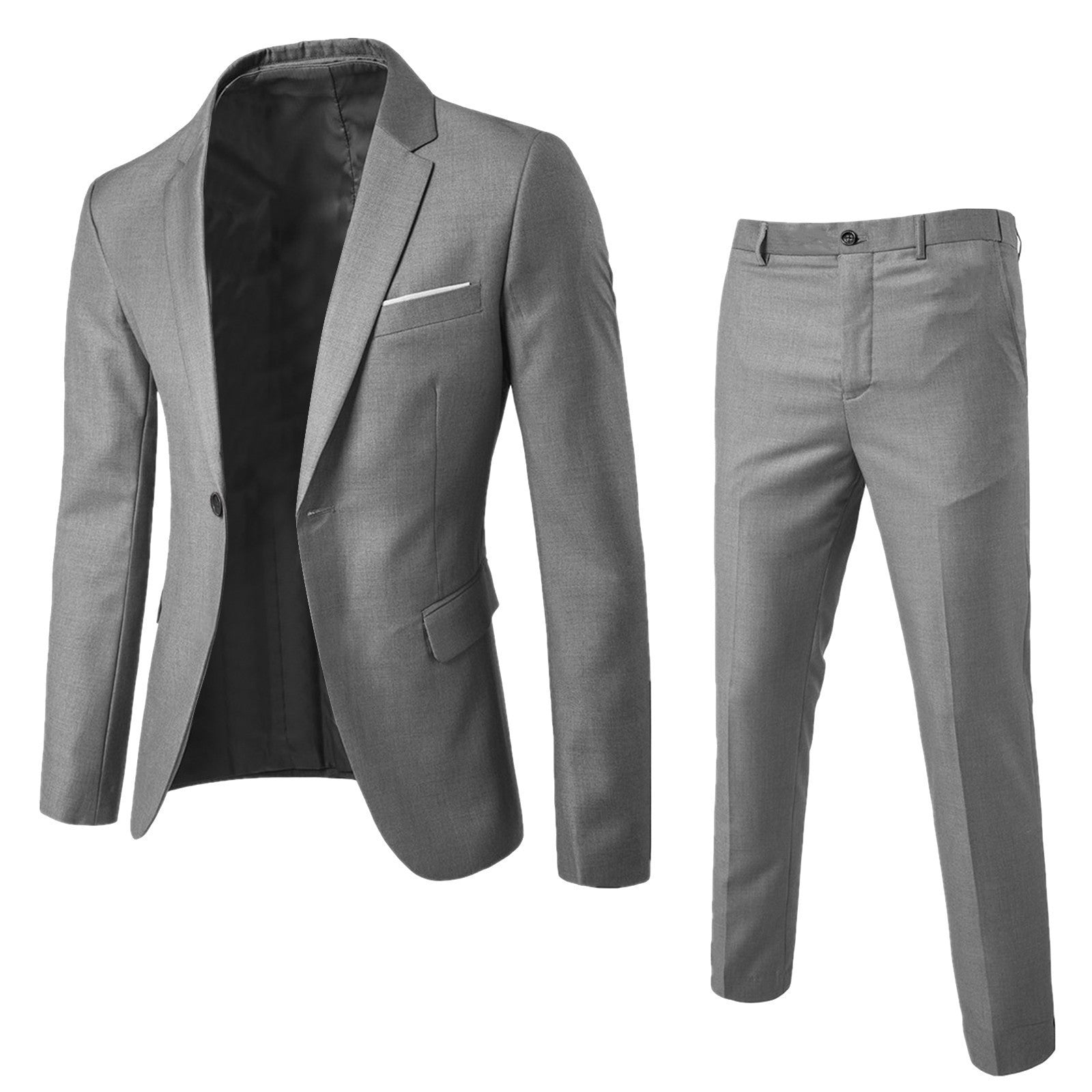 Fashion Slim Waist 2 Pieces Set Wedding Suits For Men Slim Suit Jacket Pant Ves image 5