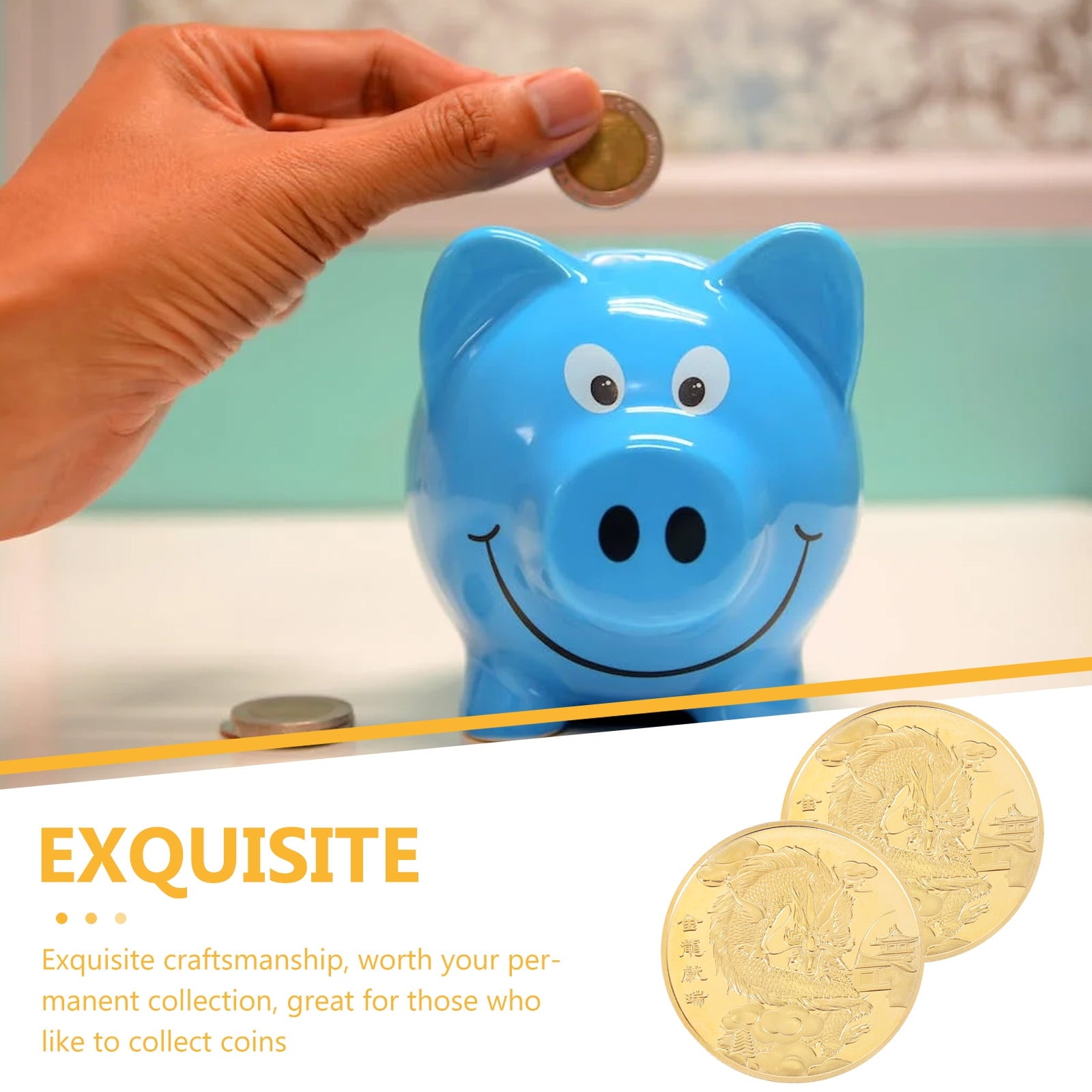 Three-dimensional Relief Year Of Dragon Coin Iron Figures Collectibles Home Dec image 1