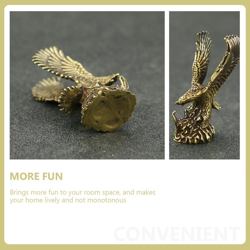 Brass Eagle Statue Decorative Eagle Sculpture Figurine Ornament Desk Eagle Decor image 2