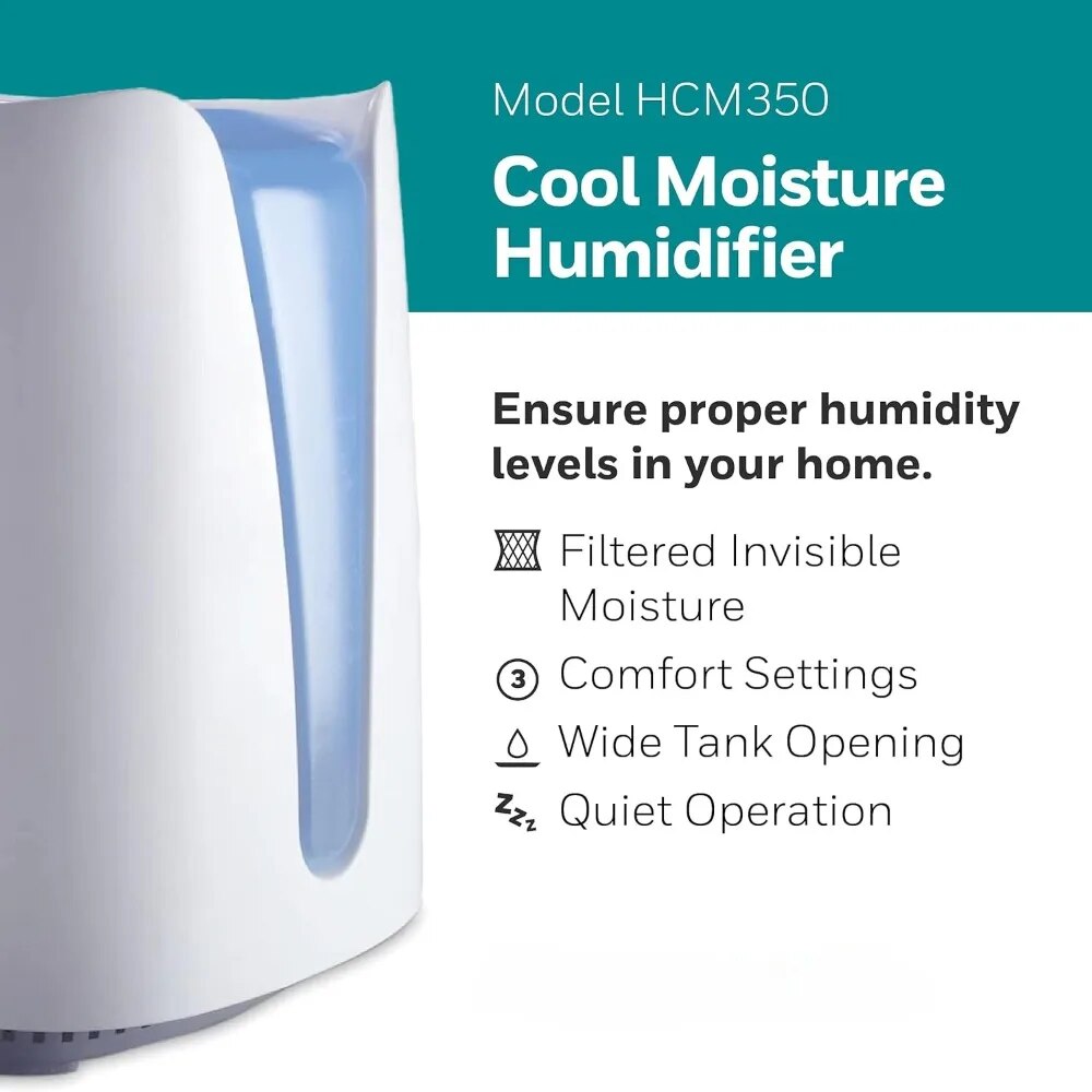 2023 New Honeywell Cool Moisture Humidifier, Medium Room, 1 Gallon Tank, Invisi image 0