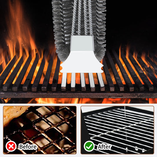 Stainless Steel Grill Brush with Scraper, 19 in Grill Brush for Outdoor Grill,  image 0