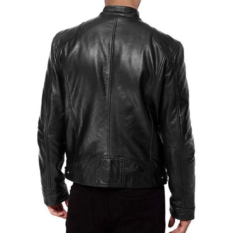Retro Men's Leather Jacket - Vintage Style Coat  Rock and Roll Lovers Fashionab image 7