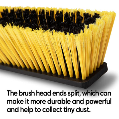 18 " push broom heavy-duty outdoor commercial broom brush stiff bristles for image 1