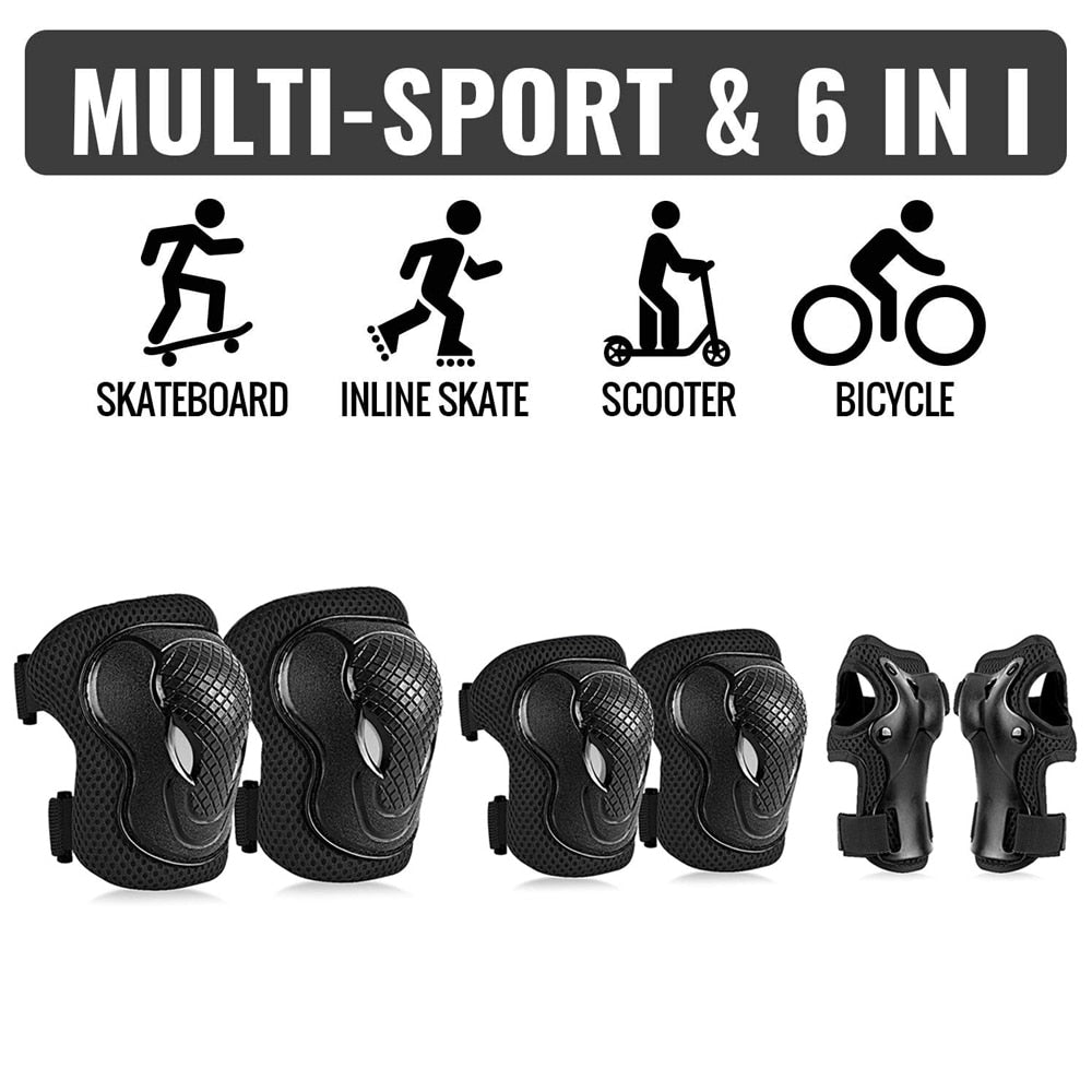 GOMOREON 6Pcs/Set Kids Safety Knee Pads Elbow Pads Wrist Guards Children Protec image 8