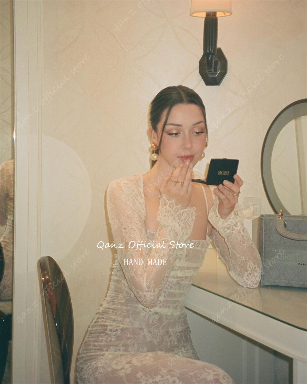 Qanz Luxury Lace Wedding Dresses Tulle Mermaid Appliques Robes De Mari©e Long S image 4