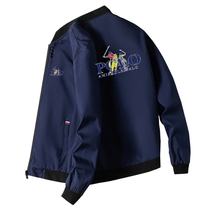 Men's 2024 new spring and autumn solid color casual comfortable zipper windbrea image 2