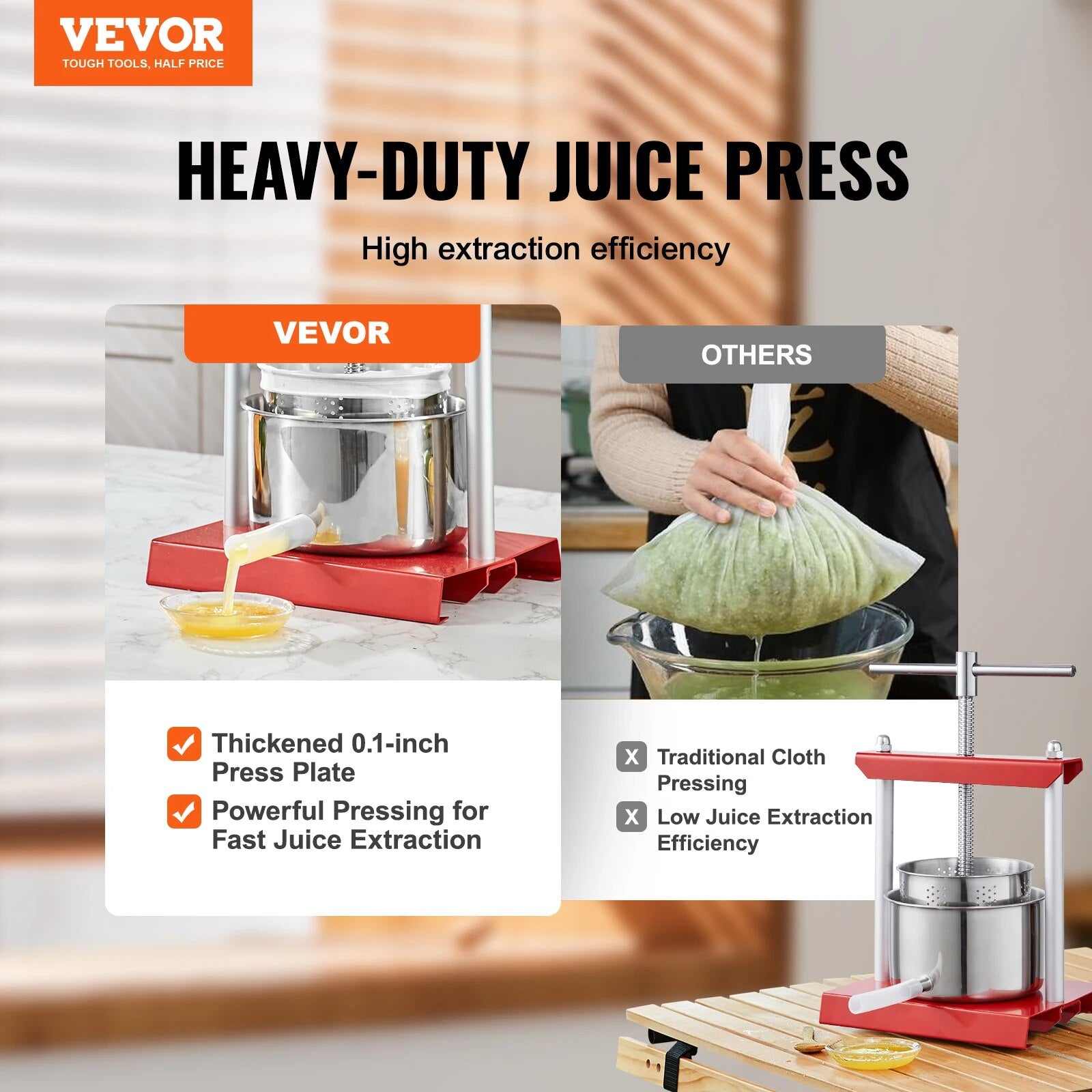VEVOR 2L 3L 6L Manual Fruit Press Stainless Steel Household Manual Squeezer Cid image 5
