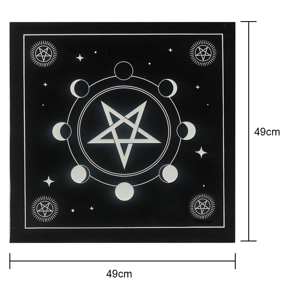 2pcs/set Pentagram Tarot Tablecloth with Bag Velvet Altar Tarot Cloth Pentacles image 3