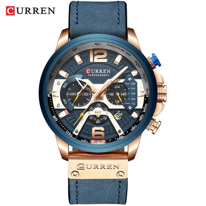 CURREN Casual Sport Watches for Men Top Brand Luxury Military Leather Wrist Wat image 6