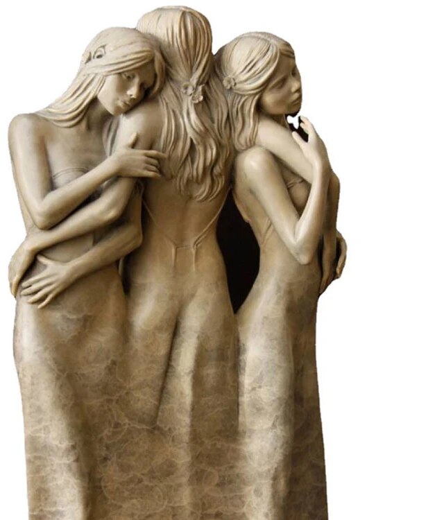 Ornaments Home Garden Garden Study Resin Ornaments New Three Goddess Sculpture image 4