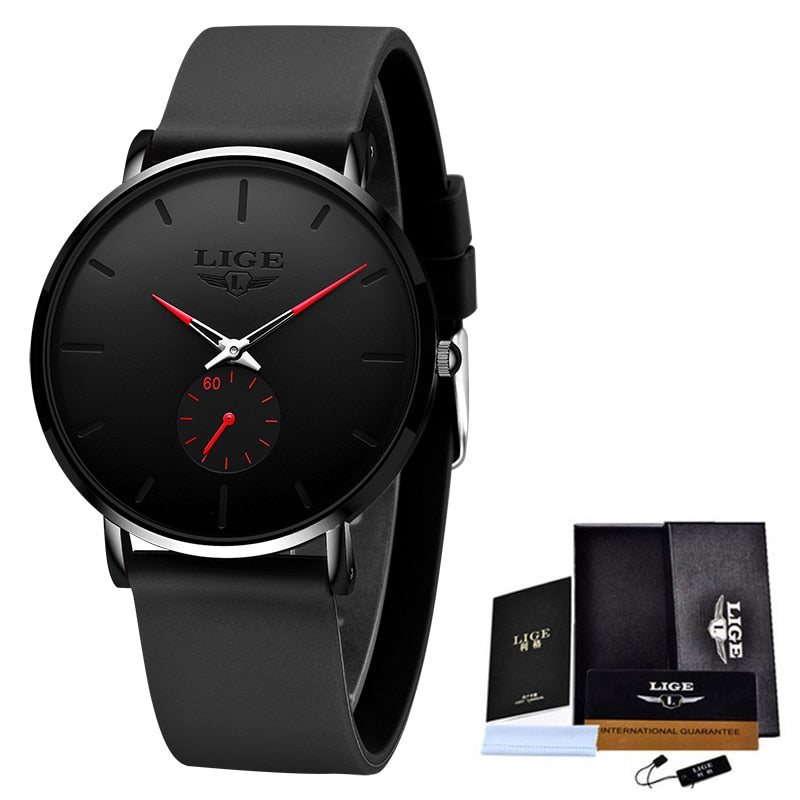 LIGE New Fashion Mens Watches Top Brand Luxury Sport Waterproof Simple Ultra-Th image 6