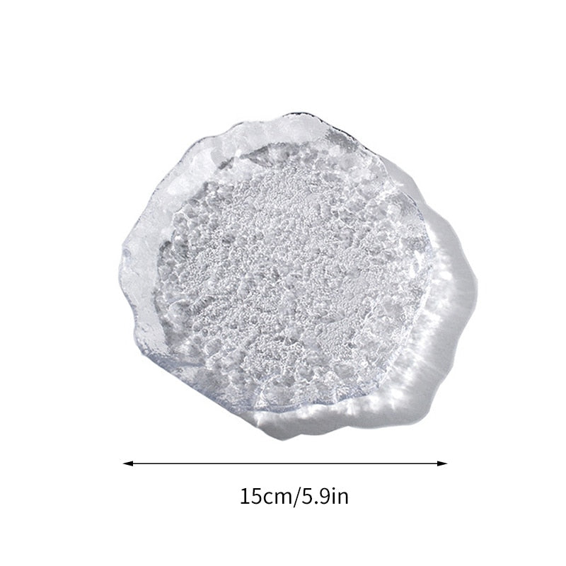 Transparent Glass Plate Creative Jewelry Storage Tray Decorative Plates Cake De image 6