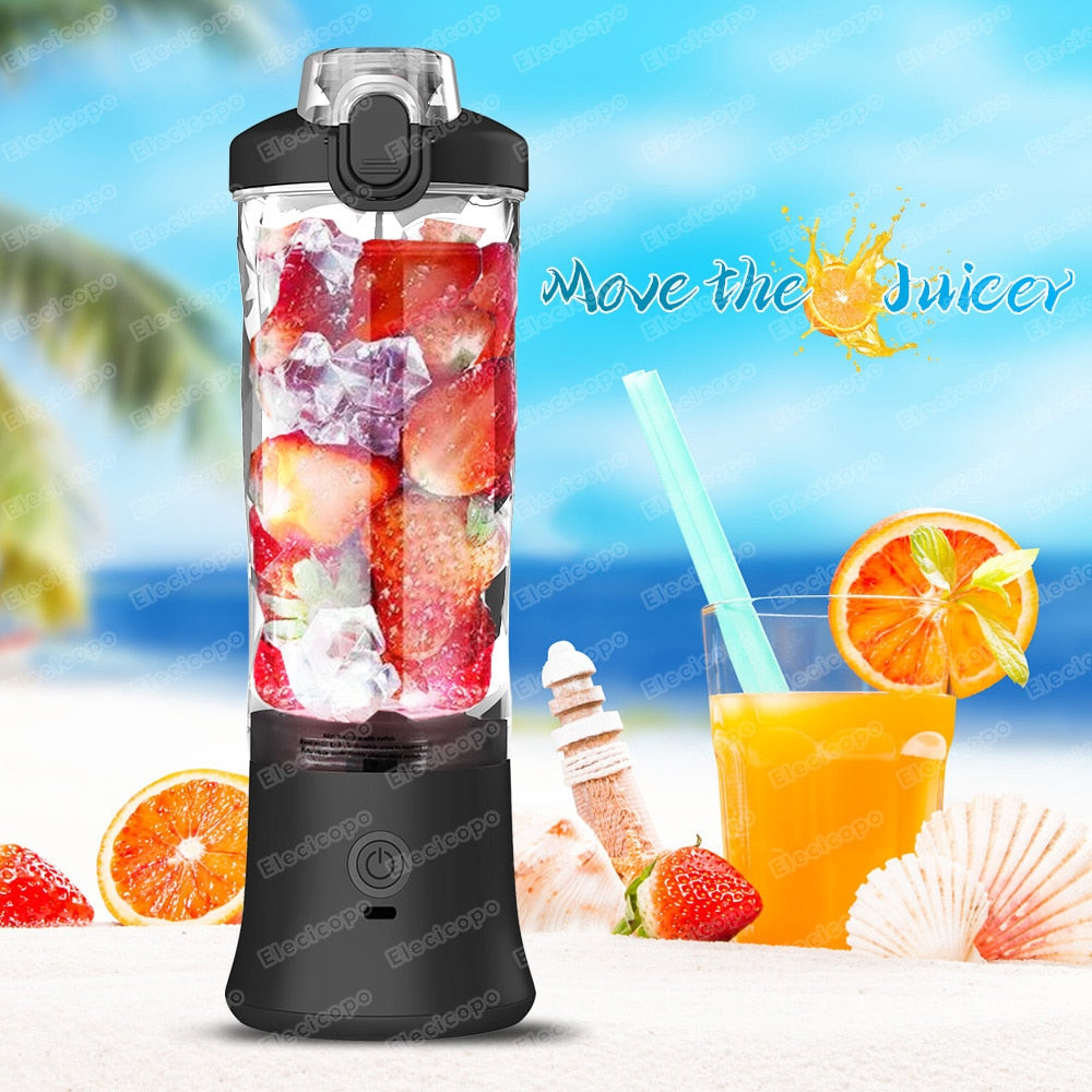 Portable Electric Juicer Fruit Mixers 600ML Blender with 4000mAh USB Rechargeab image 12