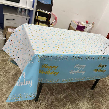 Rectangle Happy Birthday Party Tablecloth Birthday Party Dining Decorations Kid image 6