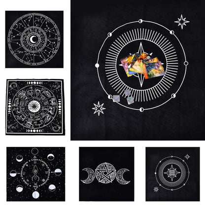Divination Altar Cloth Velvet Three Moon Phase Goddess Tarot Card for Oracle Ta image 6