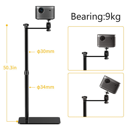 Floor Projector Support Stand Metal Holder Multi-angle Adjustable 360 ° Rotatin