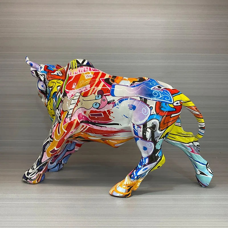 Nordic Creative Nordic Creativity Wall Street Resin Bull Figurine Cattle OX Sta image 5