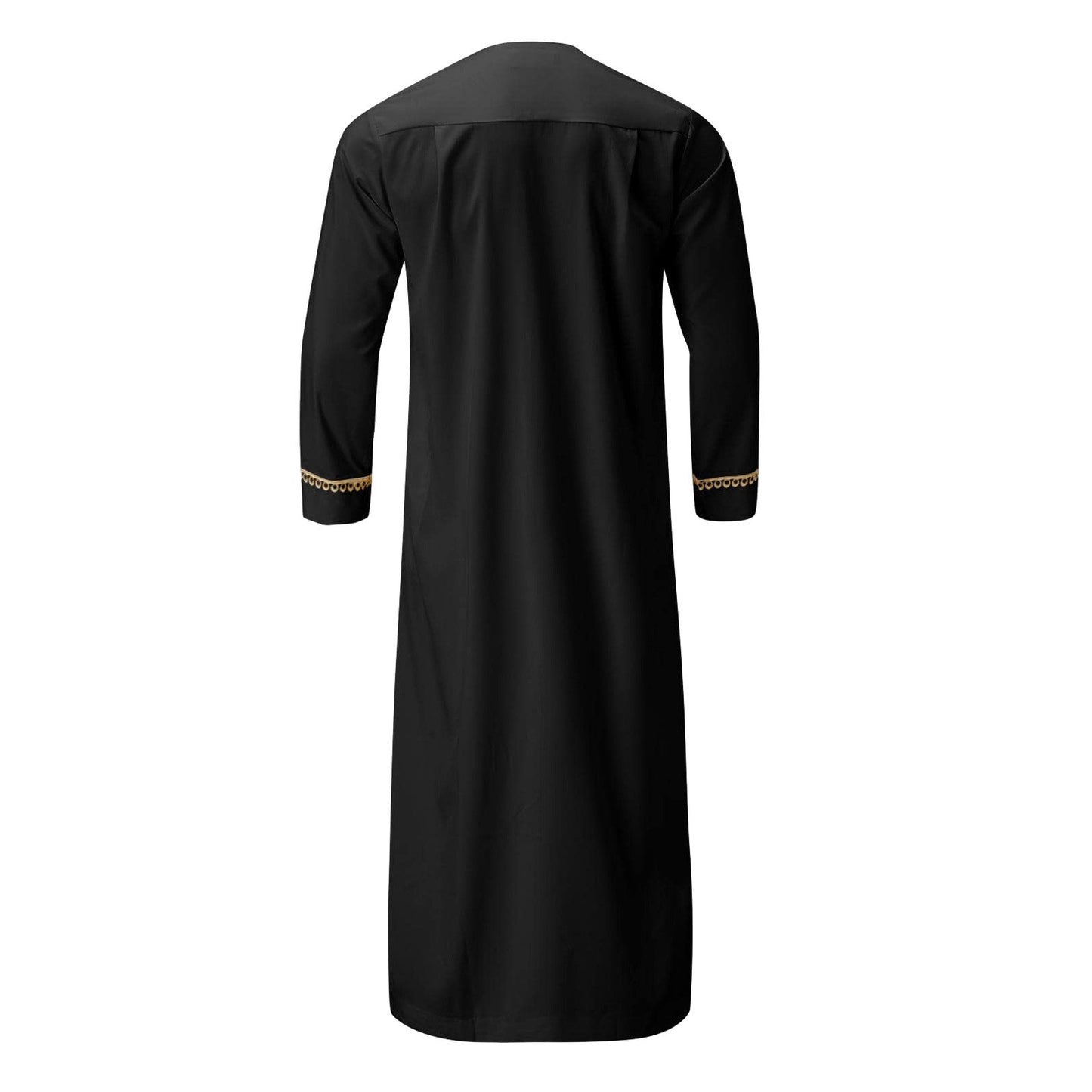 Men's Muslim Robe Arab Middle Robe Long Sleeve Embroidered Pocket Long Abaya Shi image 8