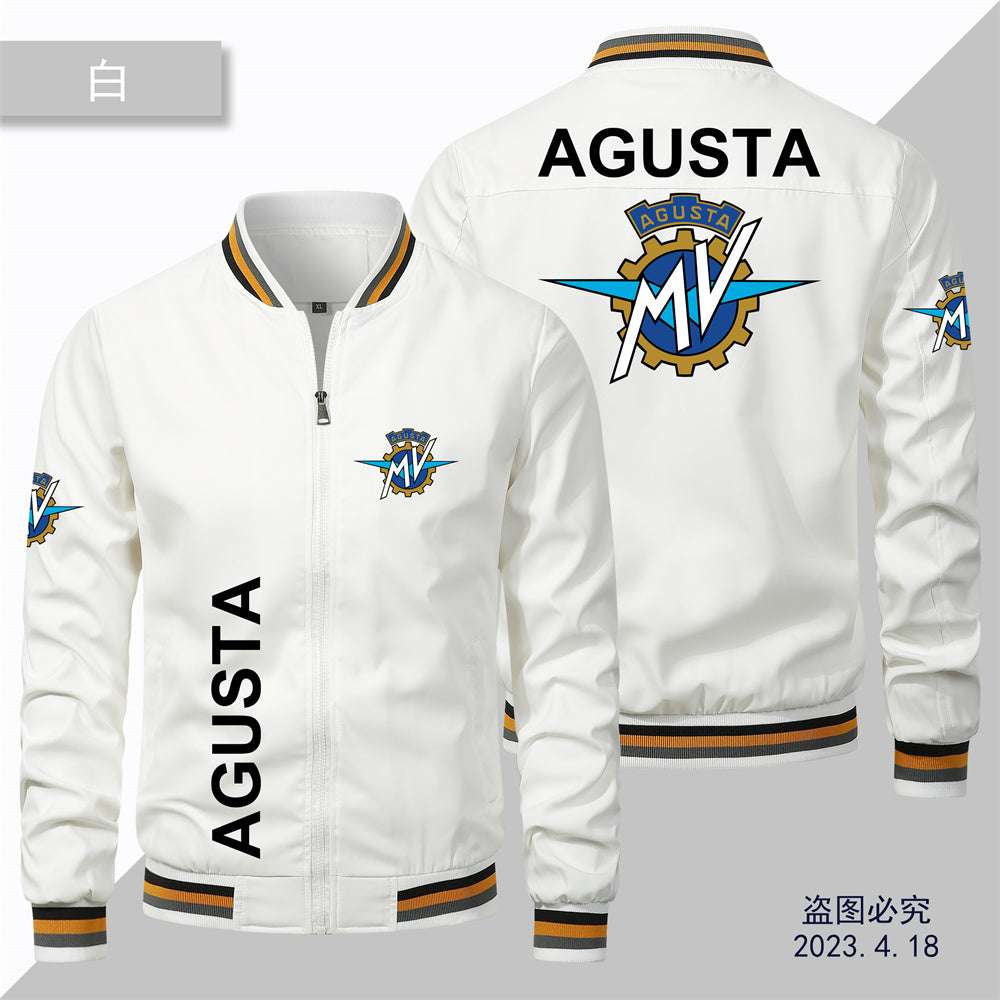 Hot New Men's Biker Jacket MV AGUSTA Printed Logo Jacket Men's Jacket Men's Women