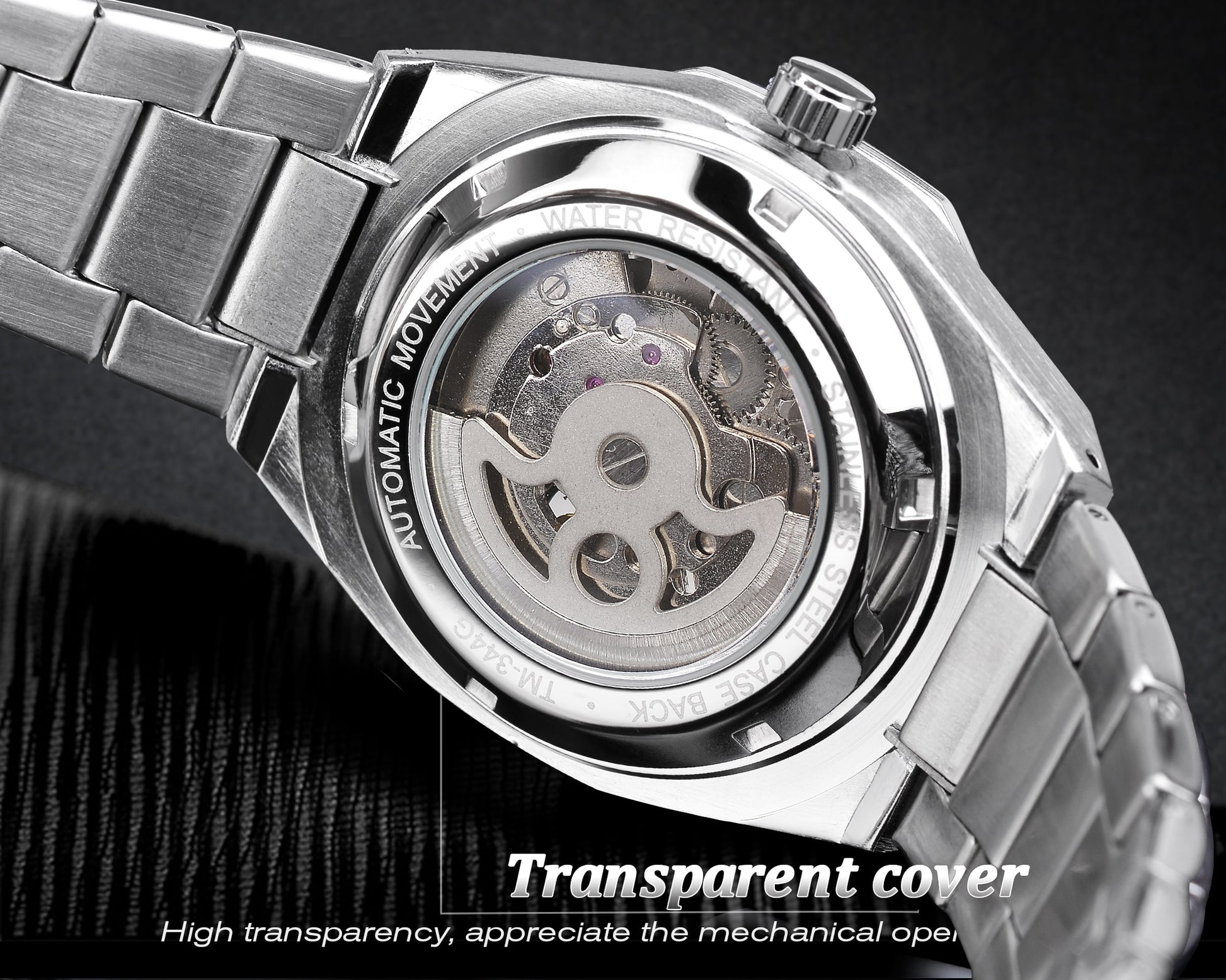 Forsining Casual Automatic Watch 3D Diamond Skeleton Hollow Mens Wristwatches L image 6