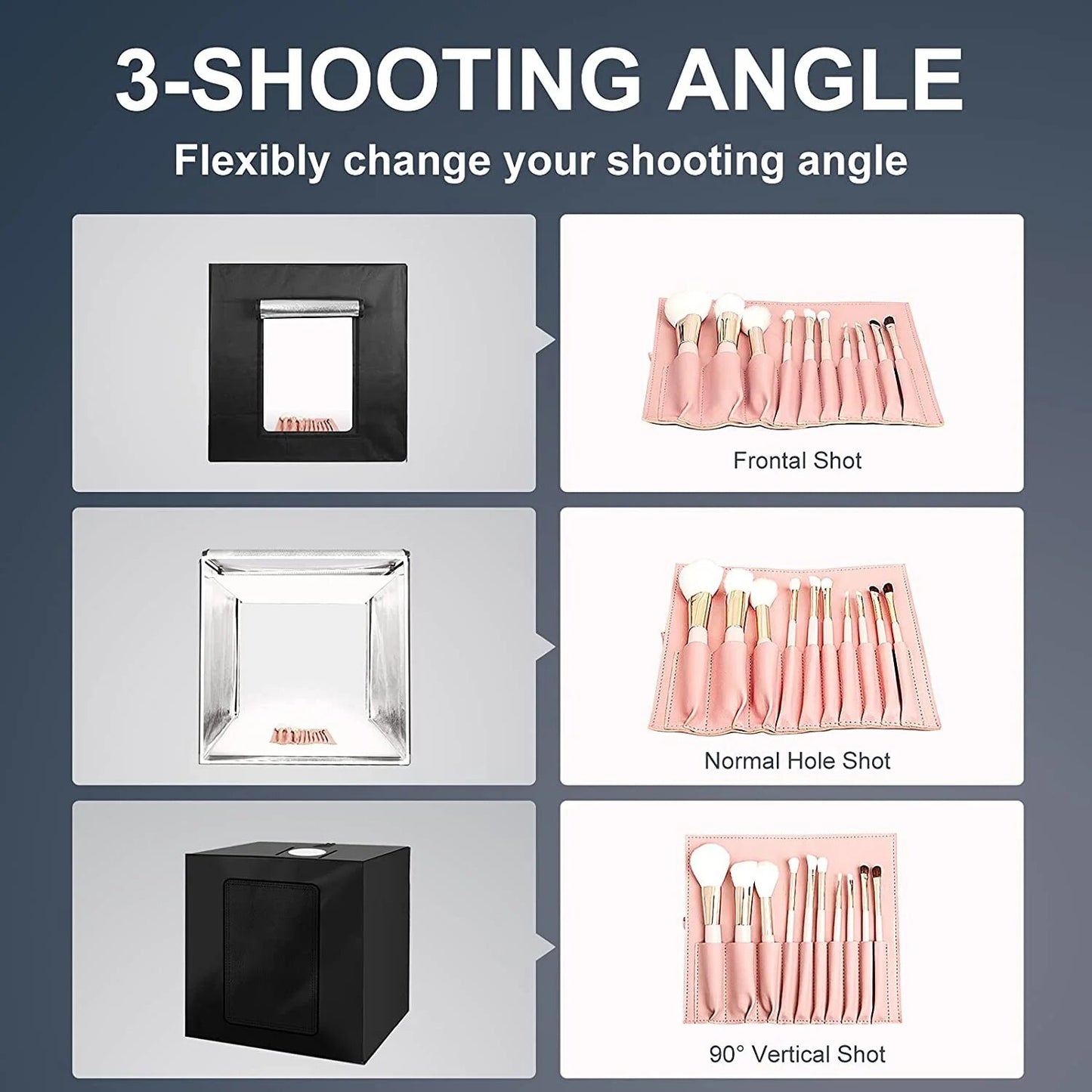 Photo Studio Light Box 16x16in 40x40cm Photography Adjustable Brightness Photo image 7