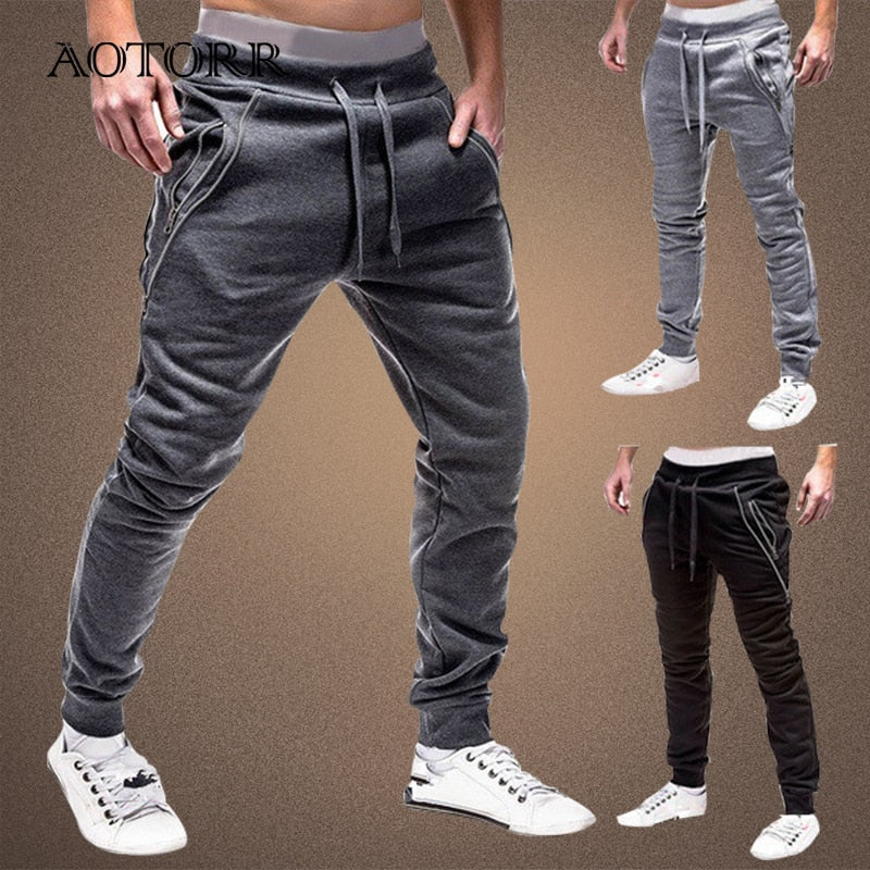 Mens Casual Pants Joggers Fitness Menportswear Sweatpants Tracksuit Bottoms Skinny Men's Pencil Trousers Black Gyms Track Pant