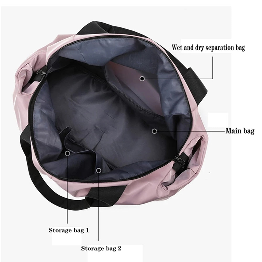 Women Large Capacity Gym Bag Waterproof Swimming Yoga Sports Bags Multifunction image 9