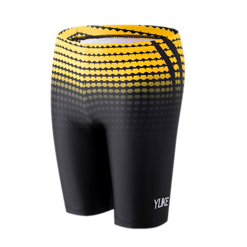 YUKE Men's Swimming Trunks Shorts Long to Knee Competitive Swim Training Swimsu image 4