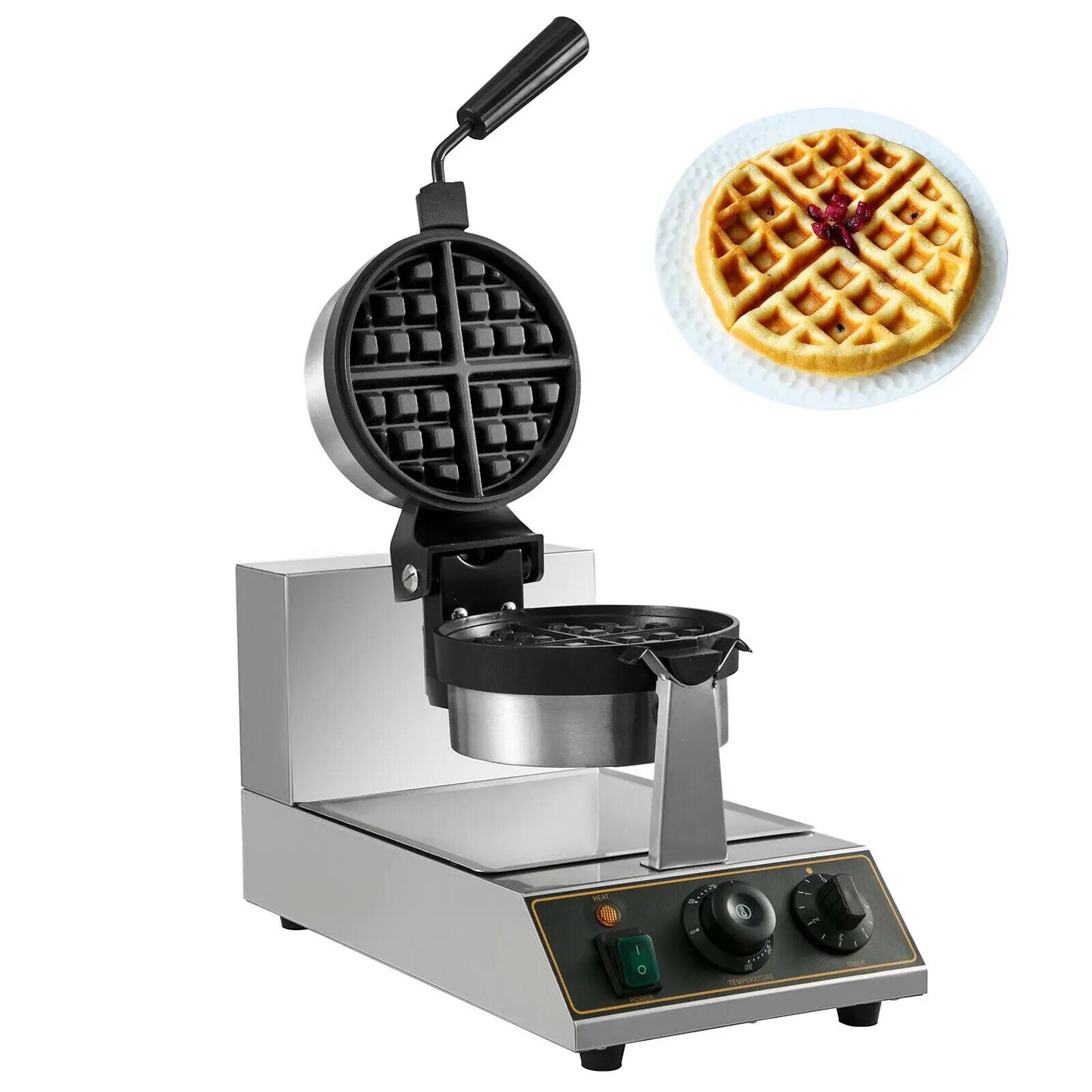 VEVOR Commercial Electric Waffle Maker Kitchen Appliance Home Round Square Shap image 1