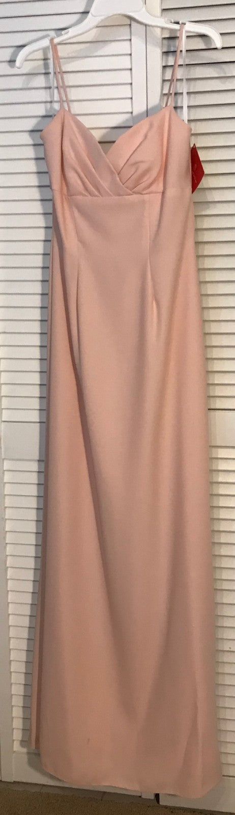 Watters & Watters Women Dress Crepe Peach Sleeveless Full-Length Size