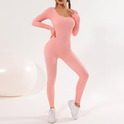 Oulylan One Piece Women's Tracksuit Yoga Set Yoga Jumpsuits Workout Long Sleeve image 3