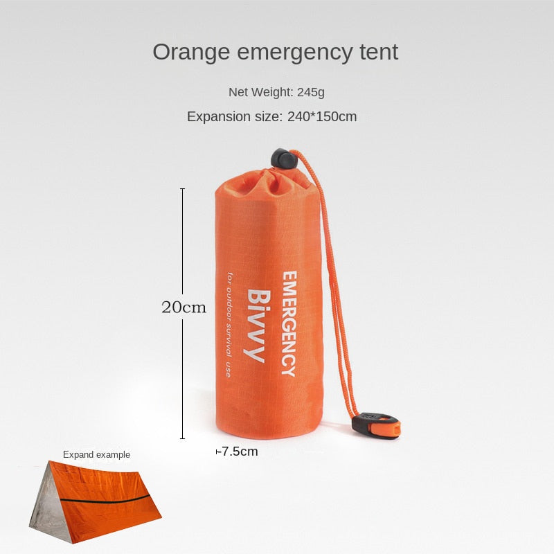 2 Person Emergency Shelter Bivy Survival Tent Kit Mylar Tube Tent Sleeping Bag image 5