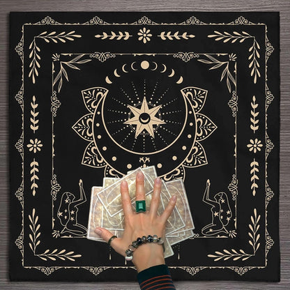 Stardust Tarot Reading Cloth Altar Cloth Alter Cloth Wicca Altar Moon Phase Mat image 4