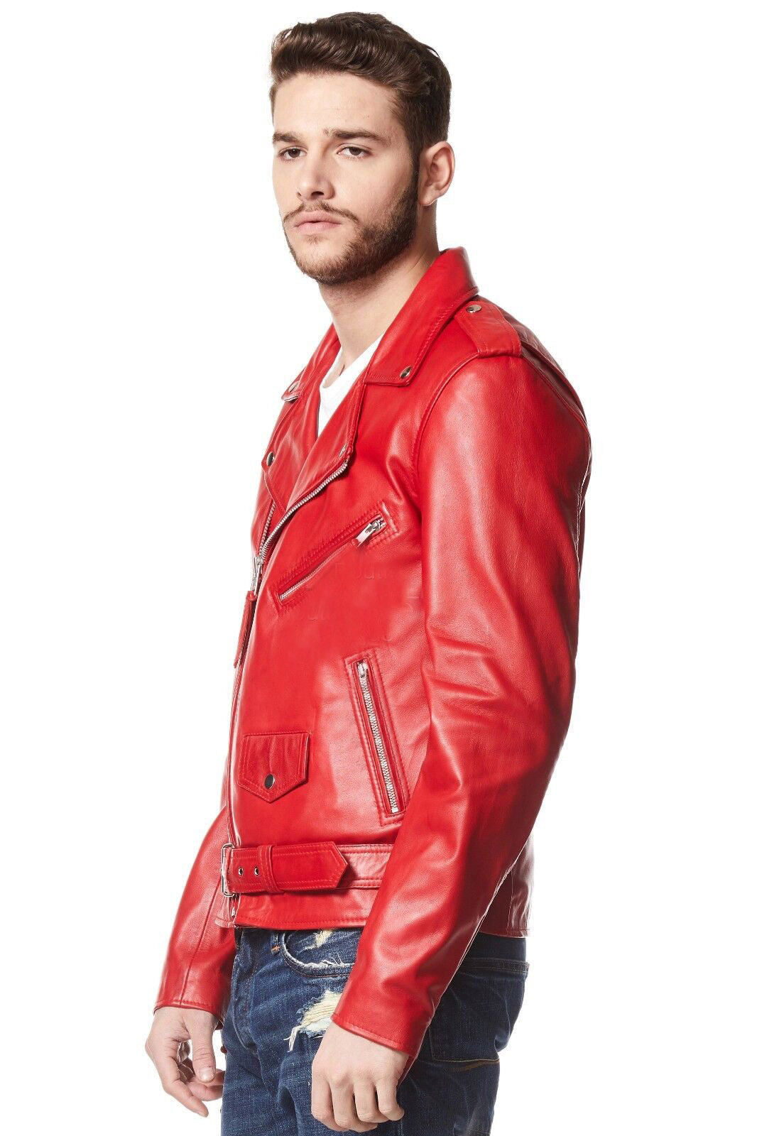 Turn-lapel Pu Jacket Coat Outside Spring and Autumn Street Trendy Men's Persona image 4