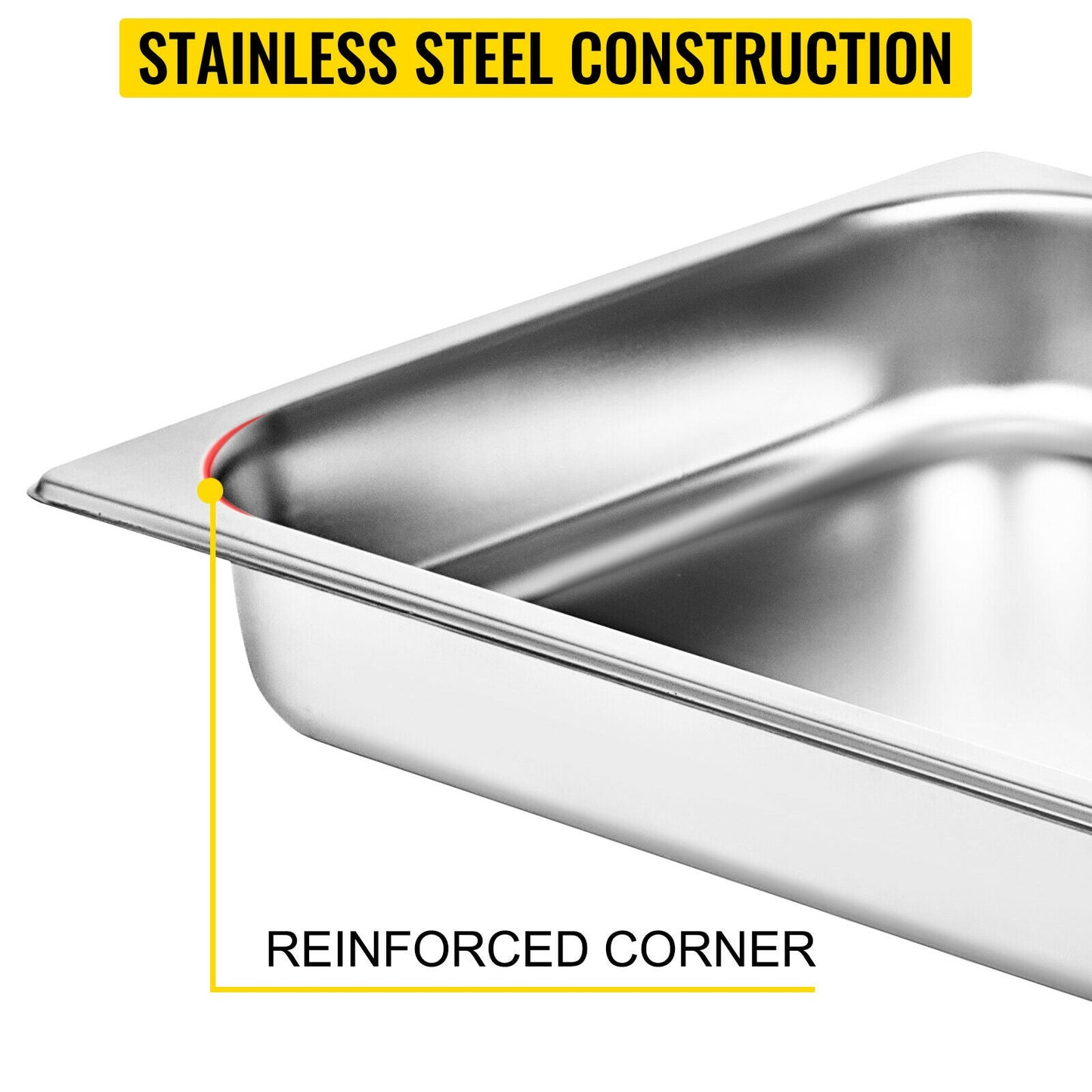 VEVOR Buffet ChaFolding Dishes 8.5L-20.5L Gastronorm Pans Steam Table Pans Tray St