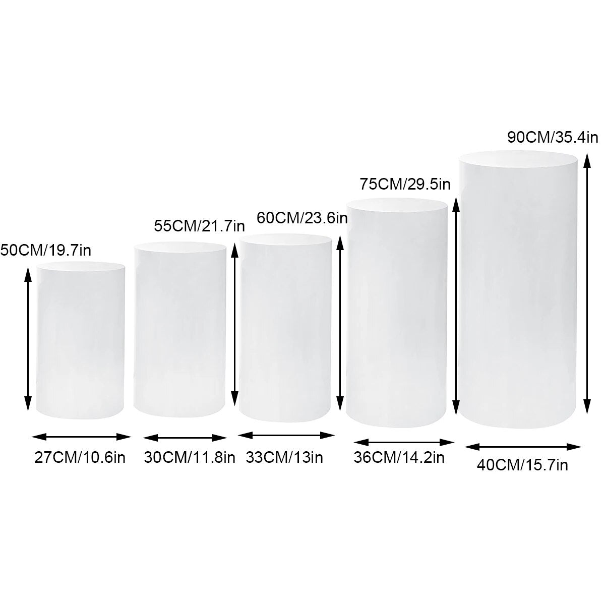 White Gold New Round Cylinder Pedestal Display Art Decor Plinths Pillars for DI image 2