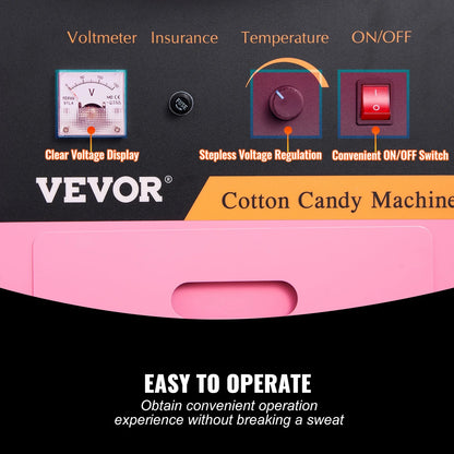 VEVOR Electric Cotton Candy Machine with Cart 1000W Commercial Floss Maker with image 3