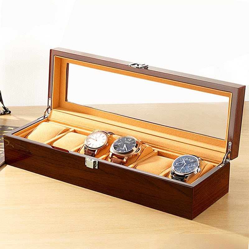 Embers Luxury Watch Box 6 Watches Piano Paint Ebony Wood Wristwatch Collection  image 6
