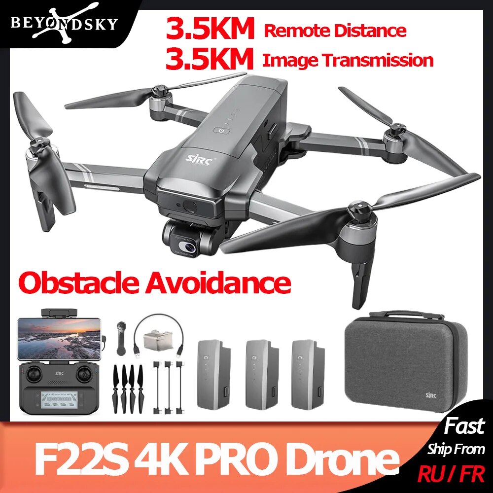 SJRC F22S 4K PRO Drone Camera Obstacle Avoidance PRO Quadcopter EIS 2-Axis Brus image 1
