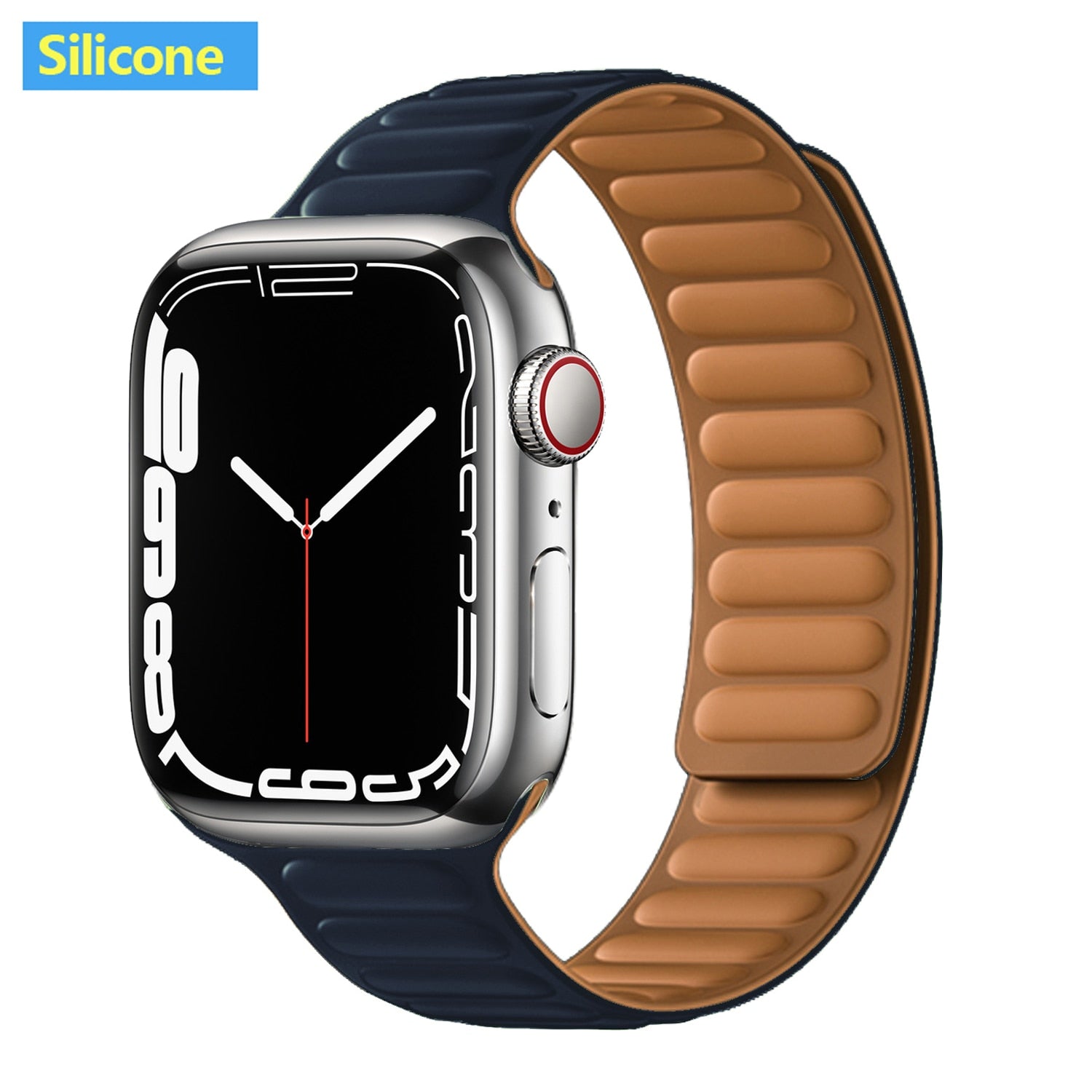 Leather Link For Apple Watch Band 45mm 41mm 44mm 40mm 49mm Original Magnetic Lo image 38