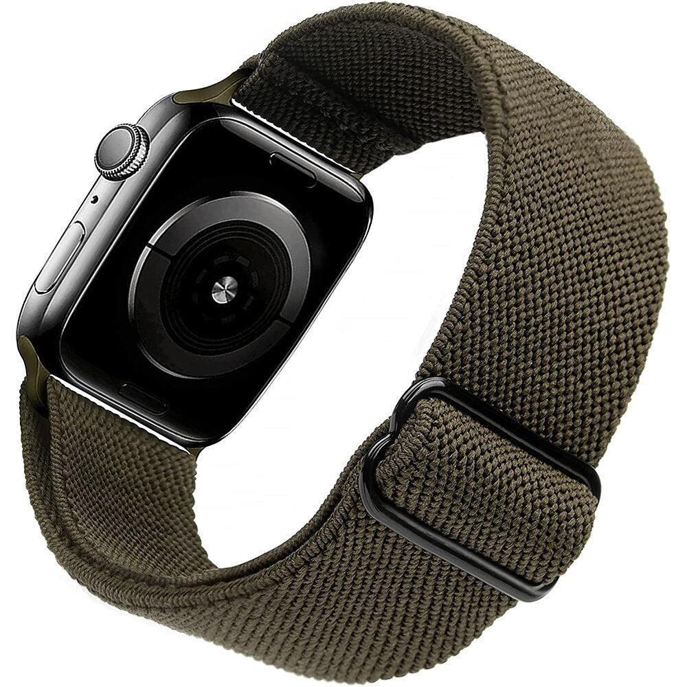 Nylon Strap For Apple Watch Band 7 8 45Mm 41Mm Adjustable Elastic Breathable Br